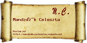 Mandzák Celeszta névjegykártya